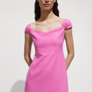 #20 Mango Pink Sheath Mini Dress with Sweetheart Neckline